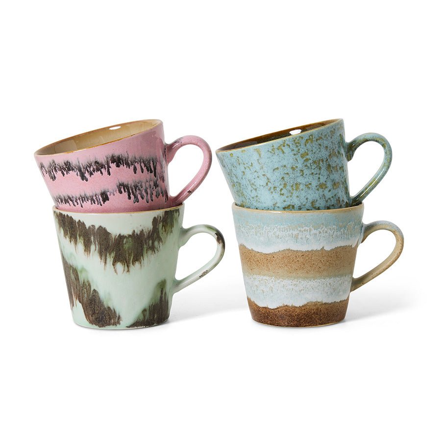 70s ceramics: cappuccino mugs, dada (set of 4) - Urban nest