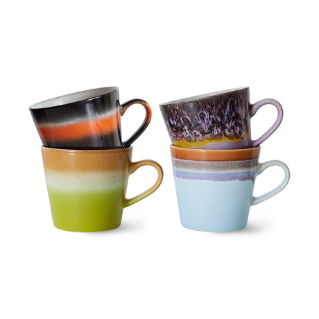 70s ceramics: cappuccino mugs, solid (set of 4) - Urban nest