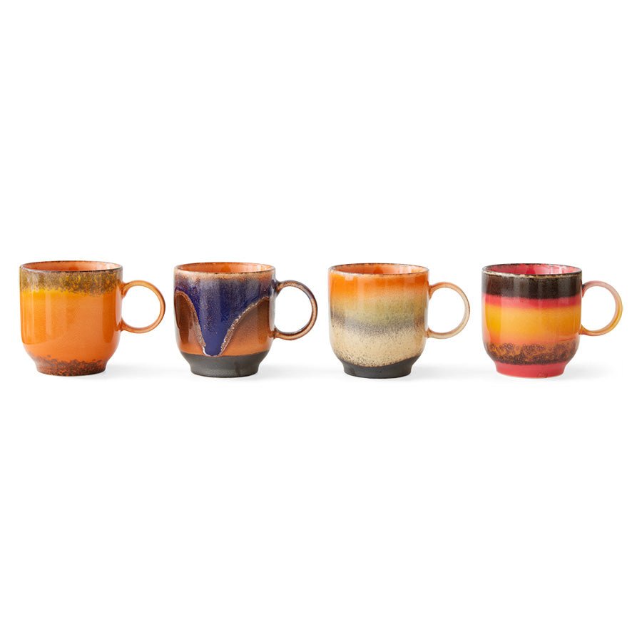 70s ceramics coffee mugs - brazil (set of 4) - Urban Nest