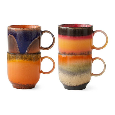 70s ceramics coffee mugs - brazil (set of 4) - Urban Nest