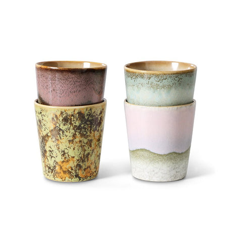 70s ceramics: coffee mugs serendipity, set of 4 - Urban nest