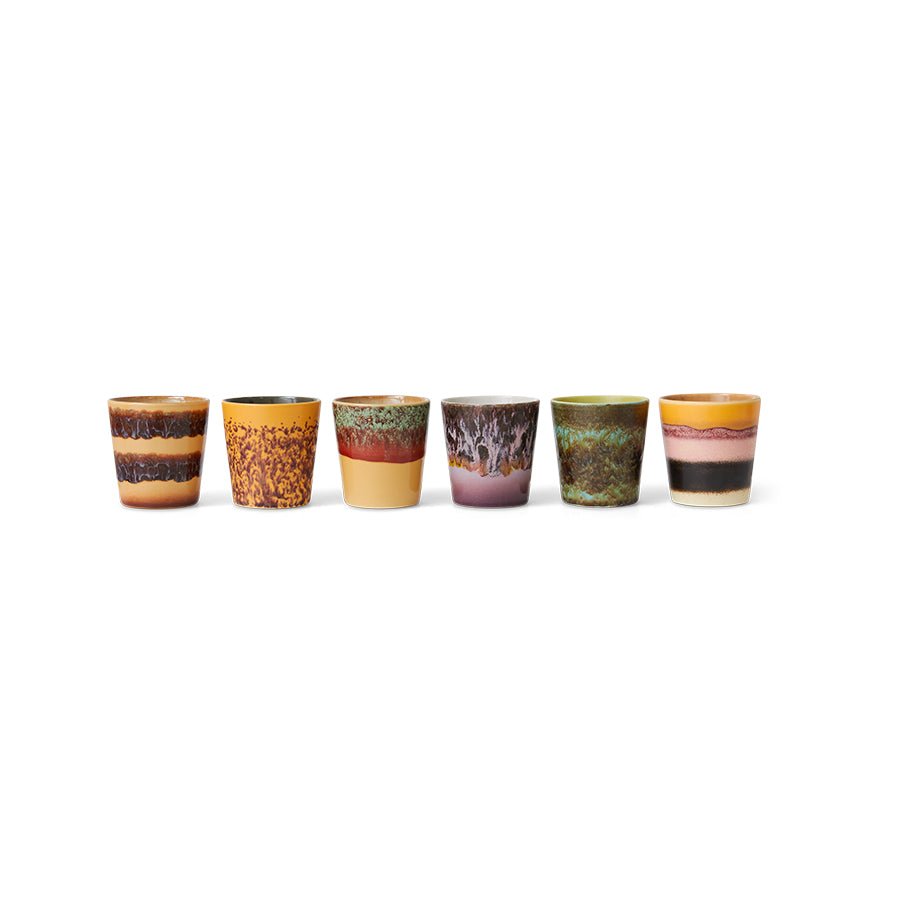 70s ceramics: coffee mugs valley (set of 6) - Urban nest