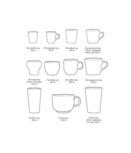 70s ceramics: coffee mugs valley (set of 6) - Urban nest