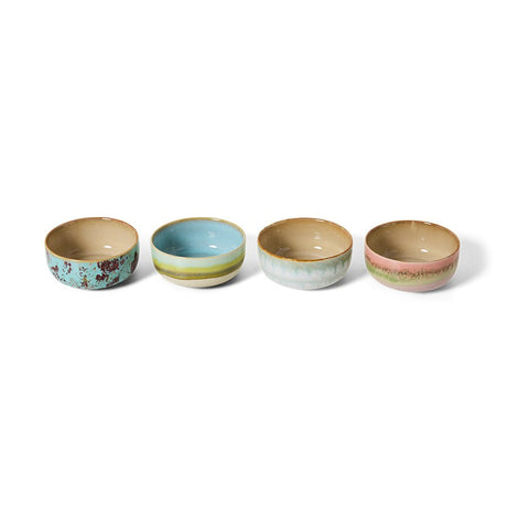 70s ceramics: dessert bowls impression (set of 4) - Urban nest