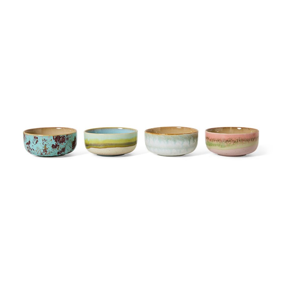 70s ceramics: dessert bowls impression (set of 4) - Urban nest