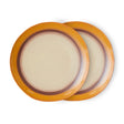 70s ceramics: dinner plates coconut (set of 2) - Urban nest