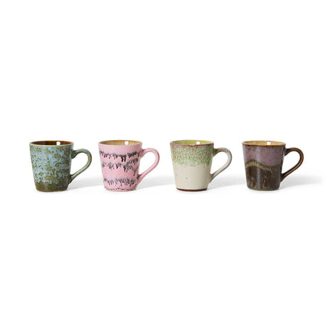 70s ceramics: espresso mugs - brutalism (set of 4) - Urban nest