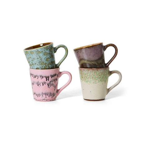 70s ceramics: espresso mugs - brutalism (set of 4) - Urban nest
