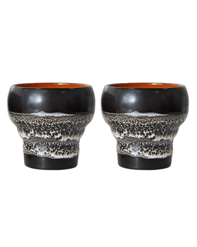 70s ceramics lungo mugs - basalt black (set of 2) - Urban nest