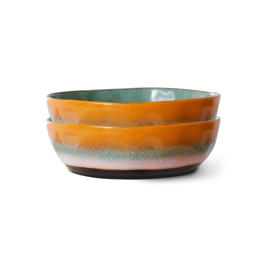 70s ceramics: pasta bowls - golden hour (set of 2) - Urban Nest