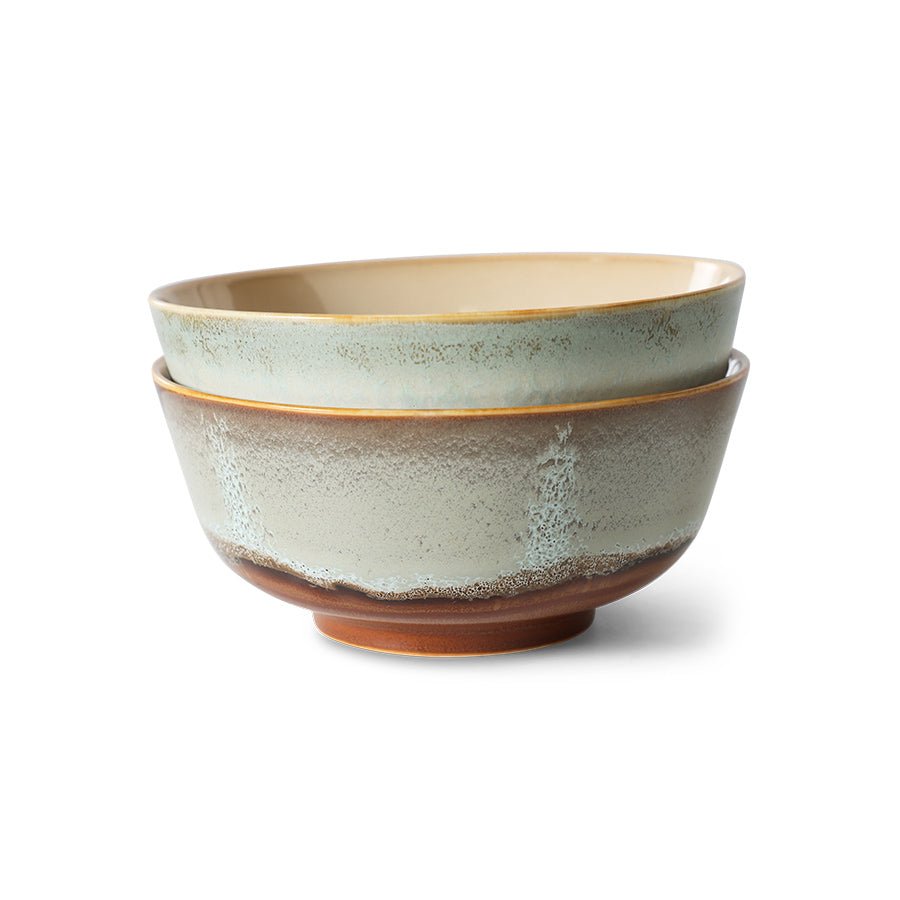 70s ceramics: ramen bowl verge, set of 2 - Urban nest