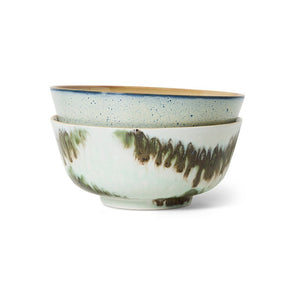 70s ceramics: ramen bowls minimalist set of 2 - Urban nest