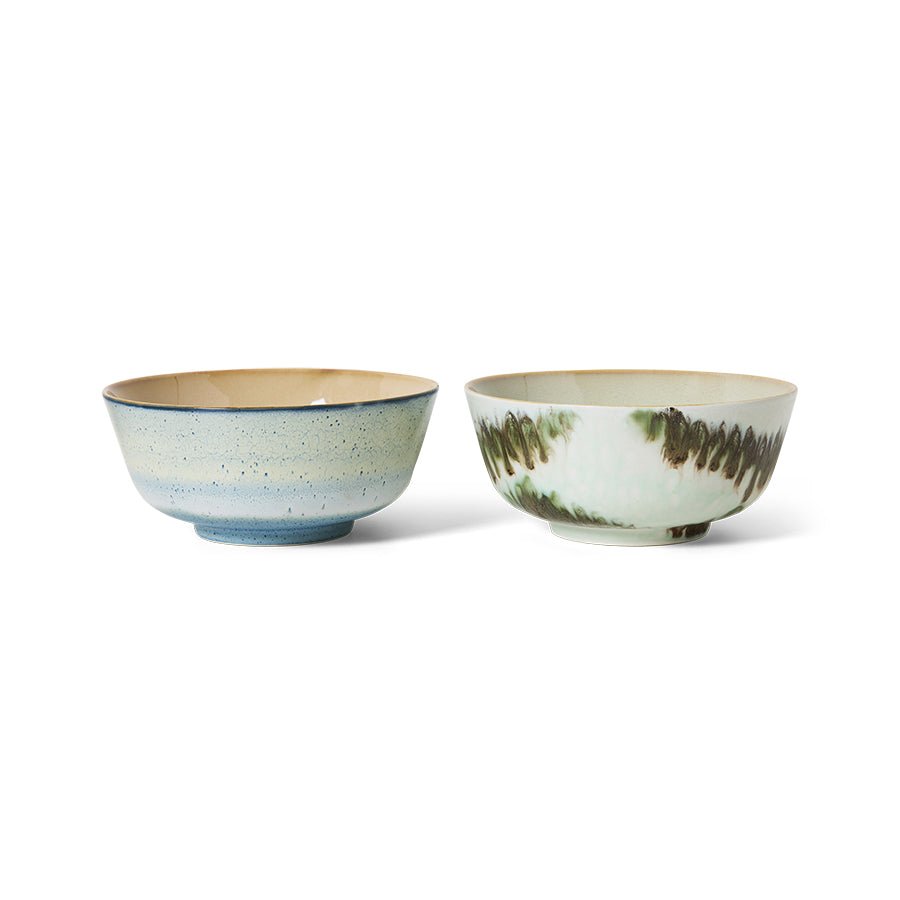 70s ceramics: ramen bowls minimalist set of 2 - Urban nest