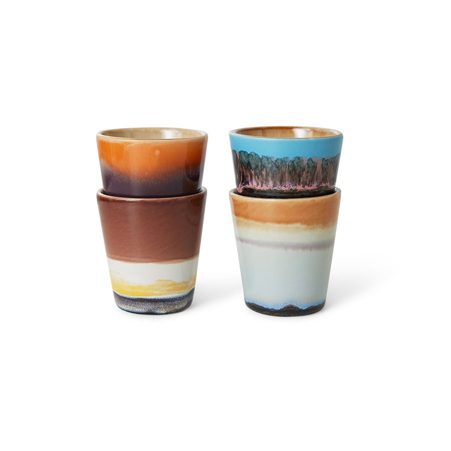 70s ceramics: ristretto mugs - solar (set of 4) - Urban Nest