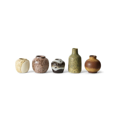 70s ceramics: small vases pursuit, set of 5 - Urban nest