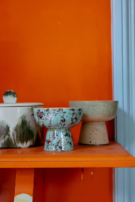 70s ceramics: tapas bowl on base S patina - Urban nest