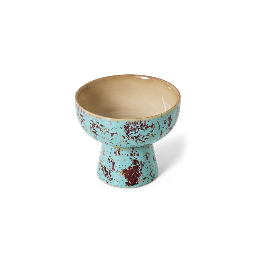 70s ceramics: tapas bowl on base S patina - Urban nest