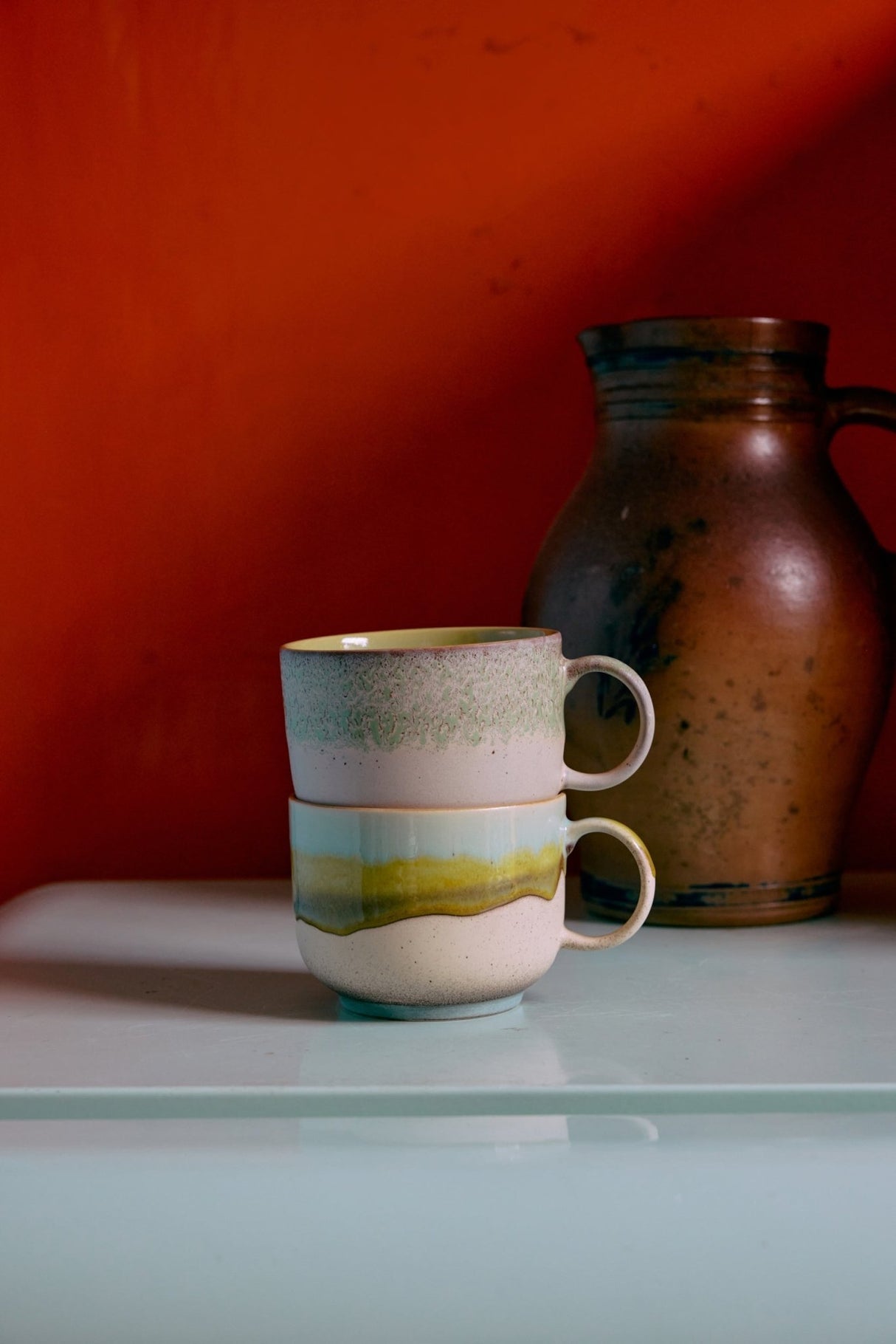 70s ceramics: tea cups neo, set of 2 - Urban nest