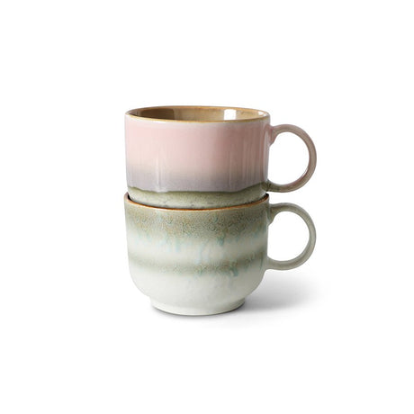 70s ceramics: tea cups nova, set of 2 - Urban nest