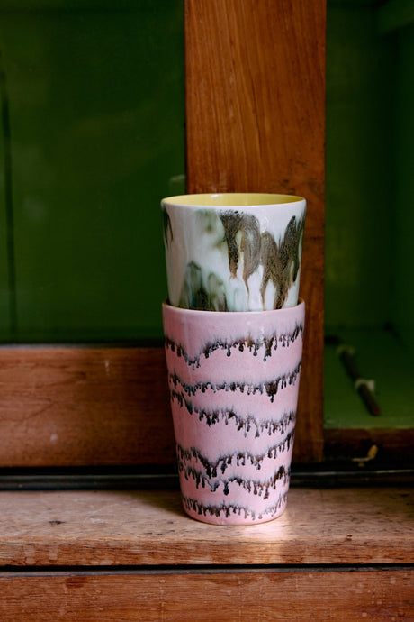 70s ceramics: tea mugs baroque (set of 2) - Urban nest