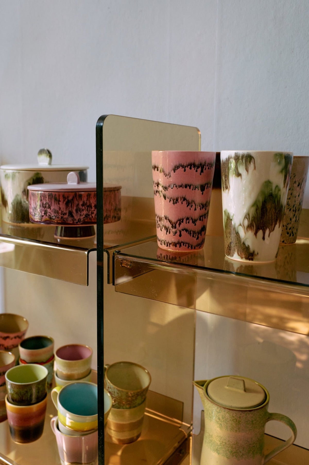 70s ceramics: tea mugs baroque (set of 2) - Urban nest