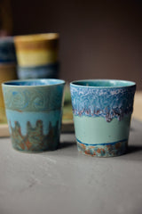 70s ceramics: Van Gogh coffee mugs self portrait (set of 2) - Urban nest