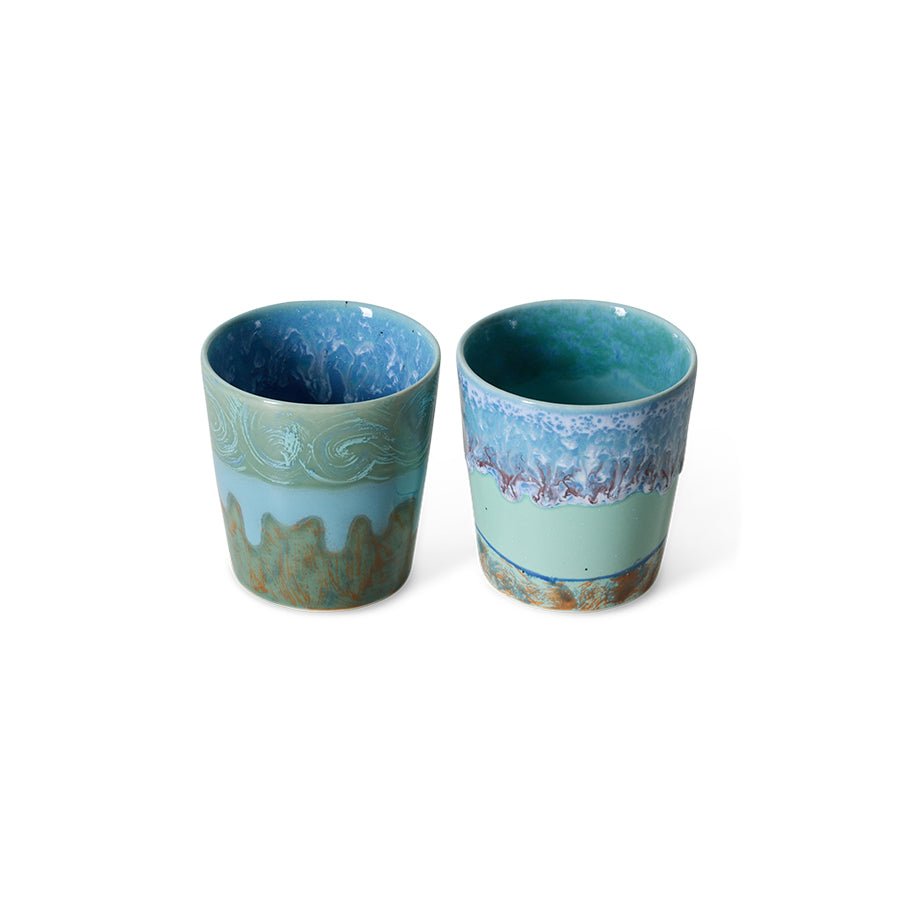 70s ceramics: Van Gogh coffee mugs self portrait (set of 2) - Urban nest