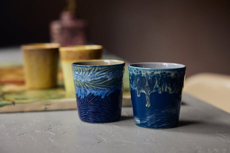 70s ceramics: Van Gogh coffee mugs starry night (set of 2) - Urban nest