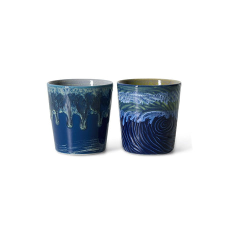 70s ceramics: Van Gogh coffee mugs starry night (set of 2) - Urban nest