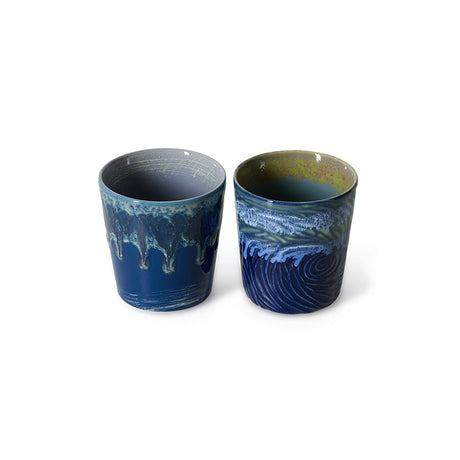 70s ceramics: Van Gogh coffee mugs starry night (set of 2) - Urban nest