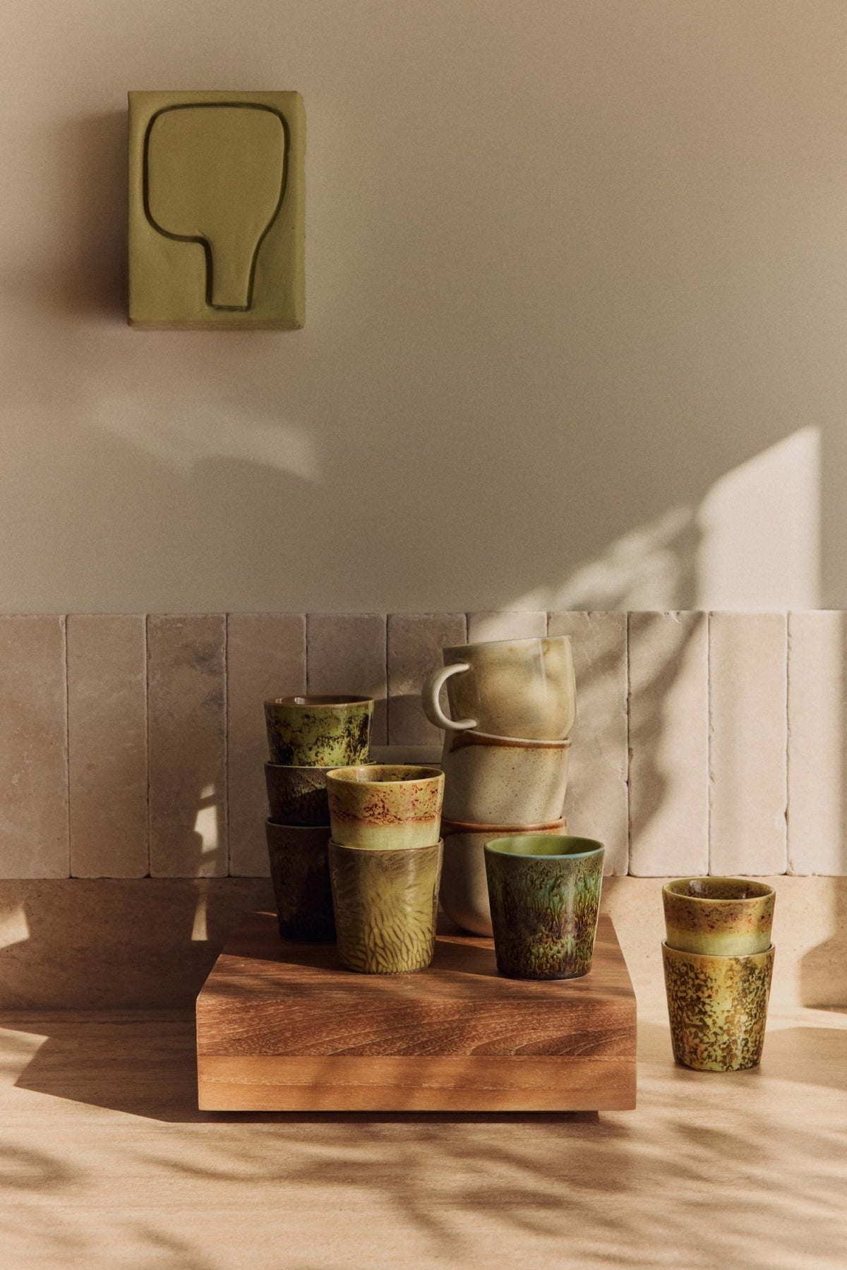 70s ceramics: Van Gogh coffee mugs sunflowers (set of 2) - Urban nest
