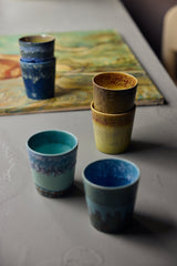 70s ceramics: Van Gogh coffee mugs sunflowers (set of 2) - Urban nest