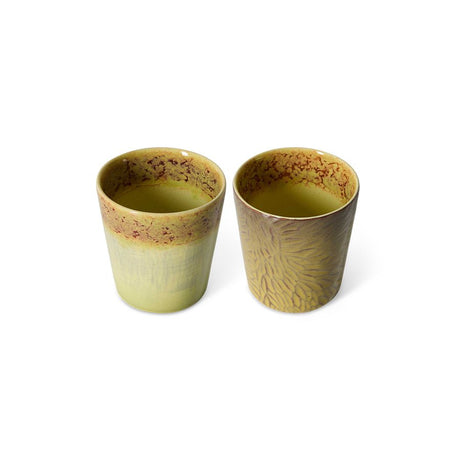 70s ceramics: Van Gogh coffee mugs sunflowers (set of 2) - Urban nest