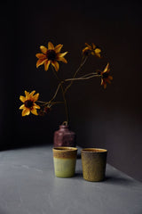 70s ceramics: Van Gogh coffee mugs sunflowers (set of 2) - Urban nest