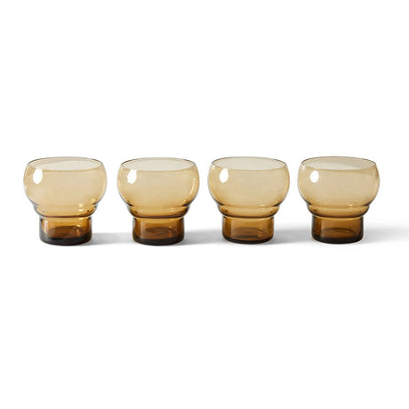 70s glassware: bulb glasses - amber (set of 4) - Urban Nest