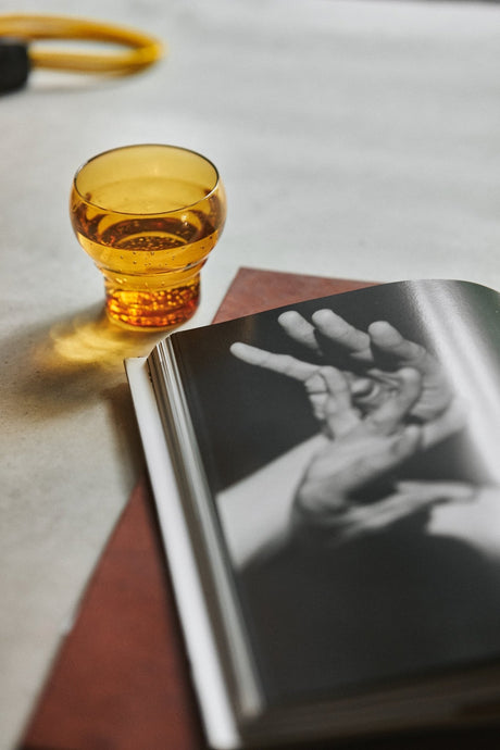 70s glassware: bulb glasses - amber (set of 4) - Urban Nest