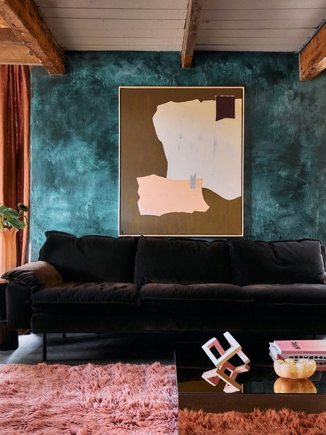 Abstract painting - mustard/ nude - Urban nest