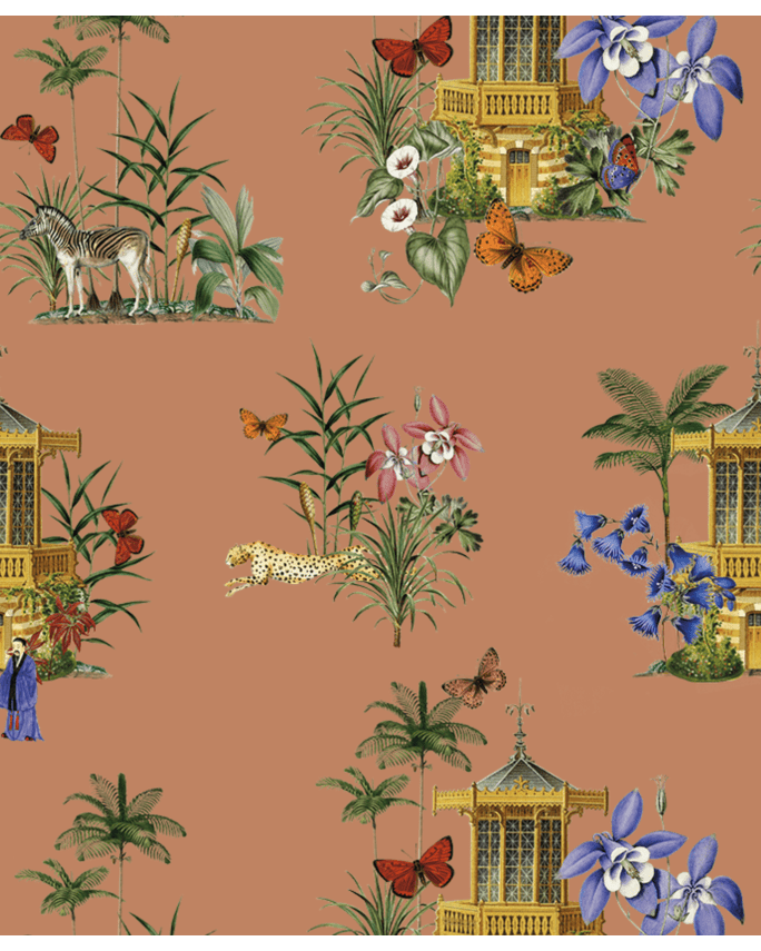 Asian botanical garden terra wallpaper - Urban nest