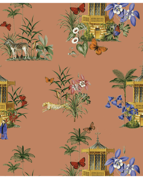 Asian botanical garden terra wallpaper - Urban nest