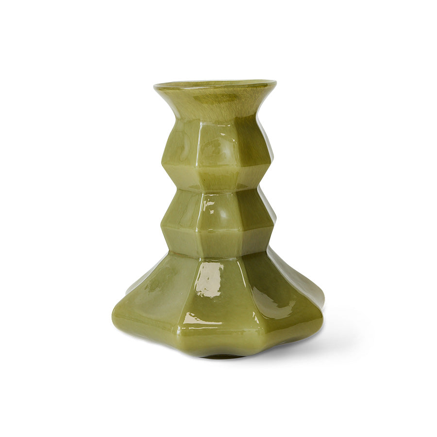 Silhouette glass vase, green