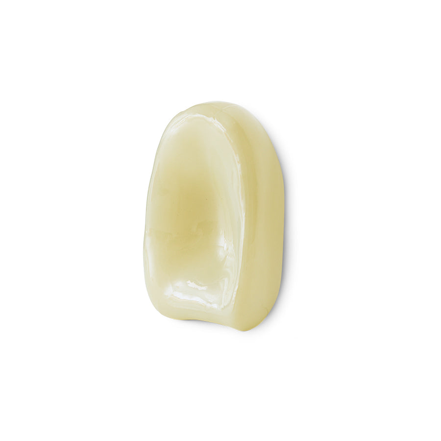 Glass sculpture chrome - cream