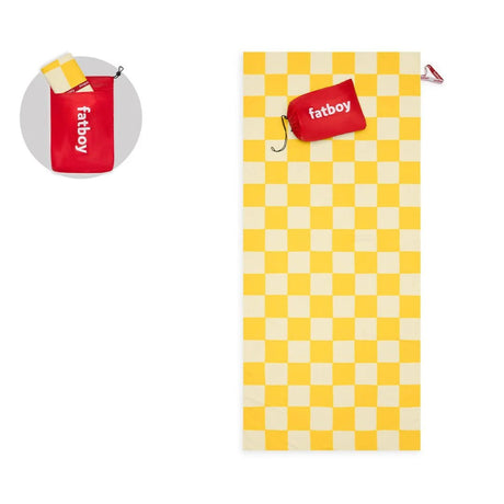 Beach baggy towel with pillow (XL) - chess corn yellow - Urban nest