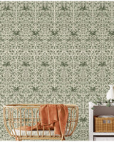 Celestial palm green wallpaper - Urban nest