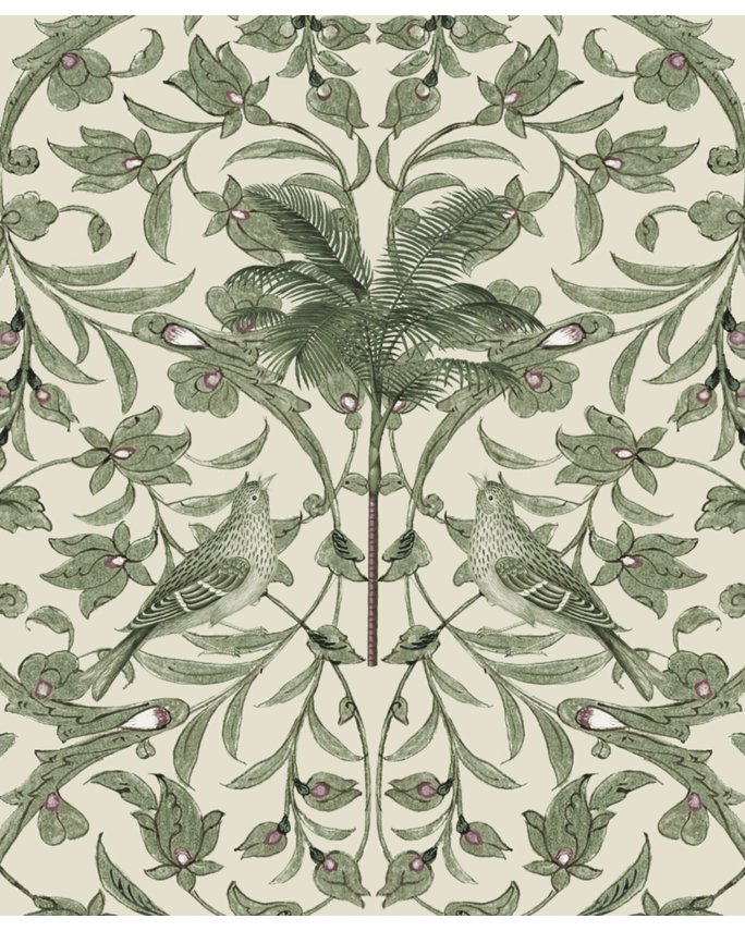 Celestial palm green wallpaper - Urban nest