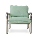 Chrome lounge armchair - canvas mint - Urban nest