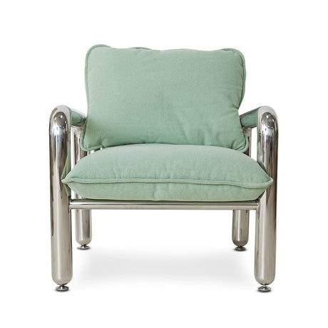 Chrome lounge armchair - canvas mint - Urban nest