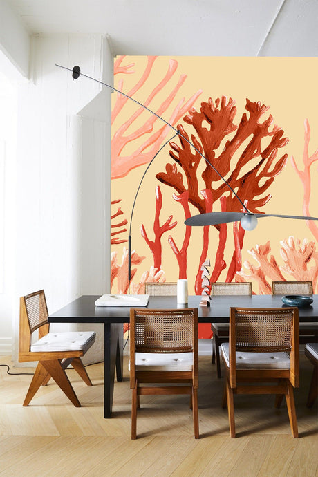 Coastal coral wallpaper - Urban nest