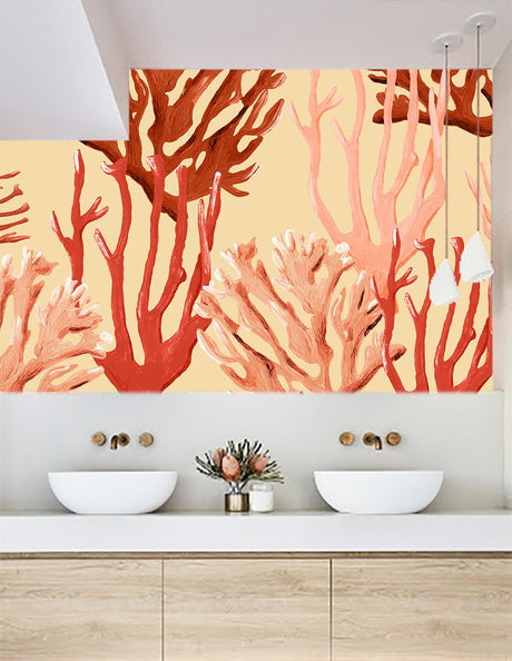 Coastal coral wallpaper - Urban nest