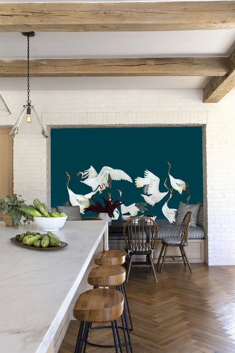 Crane dance wallpaper - Urban nest