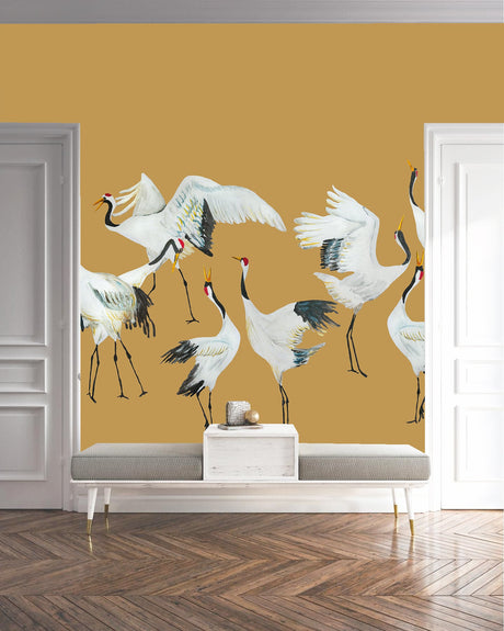 Crane dance wallpaper - Urban nest